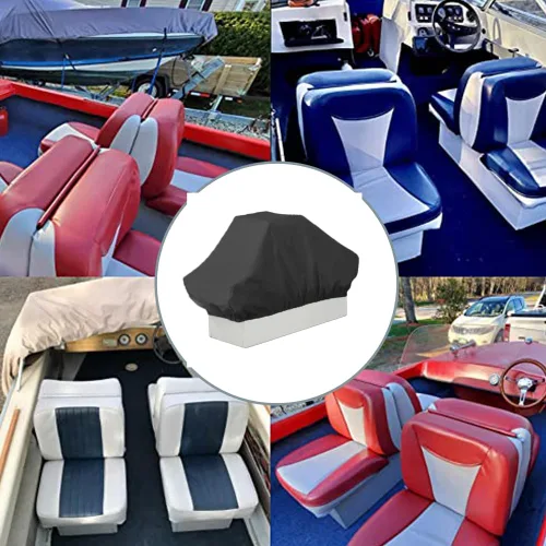 Vista 6 de Funda de asiento de barco, funda de almacenamiento de asiento doble espalda con espalda, protector de asiento impermeable, Oxford 420D de servicio
