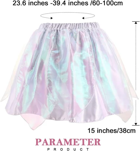 Vista 6 de Kakaco Women Fairy Skirt Sparkly Tutu Skirt Layered Fairy Dance Tutus Festival Outfit Skirt for Women and Girls