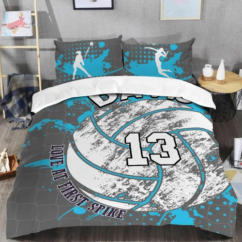 Vista 2 de Juego de ropa de cama de voleibol, edredón de microfibra para deportes, voleibol, tamaño King, Queen, individual, decoración para el hogar