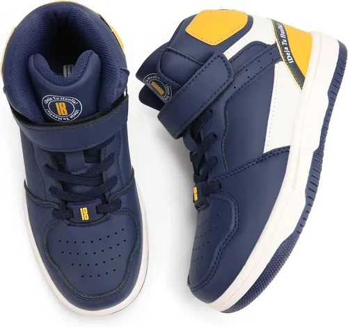 Vista 7 de brooman Zapatos de baloncesto para niños, tenis de caña alta para niñas, zapatos de escuela, zapatos deportivos para correr