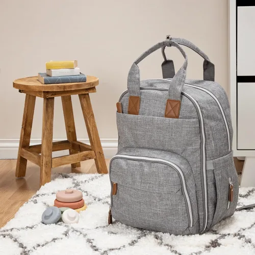 Vista 3 de Trend Lab Mochila para pañales con almohadilla extraíble para cambiador, incluye apertura de cremallera para toallitas de bebé y bolsillos aislados