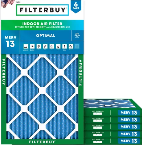 Vista 17 de Filterbuy Filtro de aire MERV 13 de 8 x 14 x 1 pulgadas para defensa óptima contra el humo y la alergia (paquete de 6), repuesto de filtros