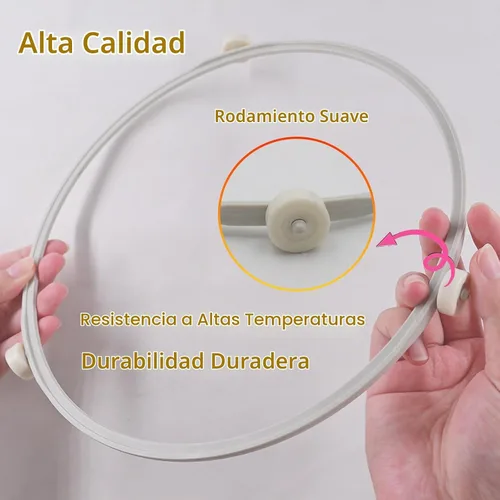 Vista 5 de Anillo de soporte de placa giratoria de microondas de 9.5 pulgadas WB06X10705 para microondas GE con rodillos, bandeja de horno de microondas