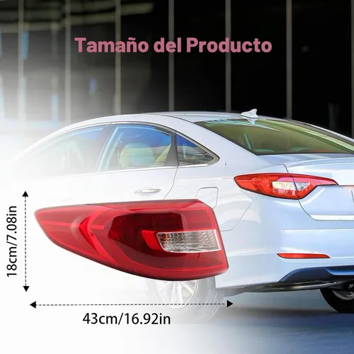 Vista 5 de Luz trasera compatible con Hyundai Sonata 2015 2016 2017 sustituye a 92401C2000 HY2804129 (lado izquierdo del conductor)