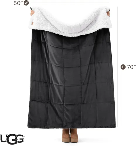 Vista 3 de UGG Nita - Manta de forro polar esponjoso y suave, 50 x 70 pulgadas, color Gris