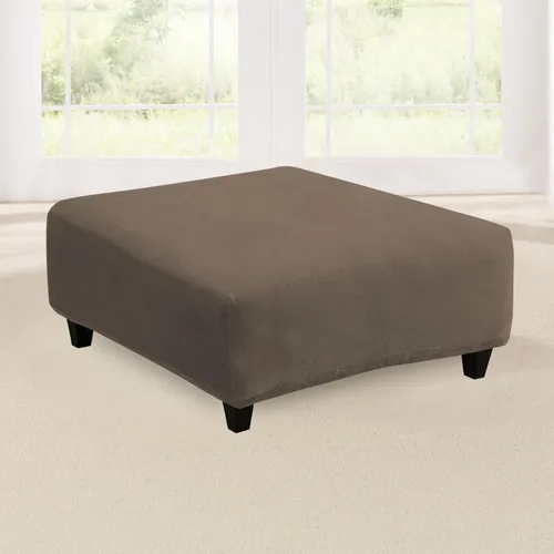 Vista 7 de Sure Fit Home Décor Funda Elástica de Piqué para Cojín Box de Otomana de Gran Tamaño de Una Pieza, Ajuste Elástico, Poliéster/Spandex, Lavable a