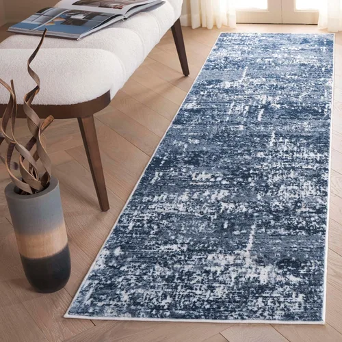 Vista 43 de SAFAVIEH Amelia Collection ALA700A - Alfombra decorativa de 2'2" x 4', diseño moderno abstracto, color marfil y azul, no desprende pelusa y de fácil