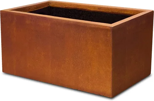 Vista 30 de Kante Macetero rectangular de hormigón de 23.2 pulgadas de largo, macetas grandes para interiores y exteriores con orificio de drenaje y tapón