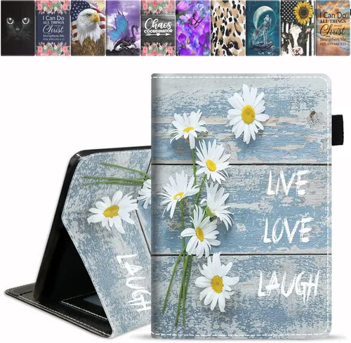 Vista 10 de Funda para tablet Kindle Fire HD 10/Fire HD 10 Plus (11ª generación, versión 2021), funda de piel sintética de alta calidad con ranura para tarjeta