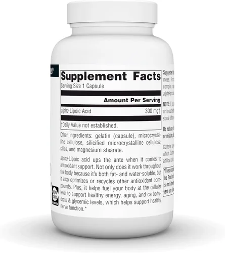 Vista 3 de Source Naturals Ácido alfa lipoico 300 mg - 120 Cápsulas