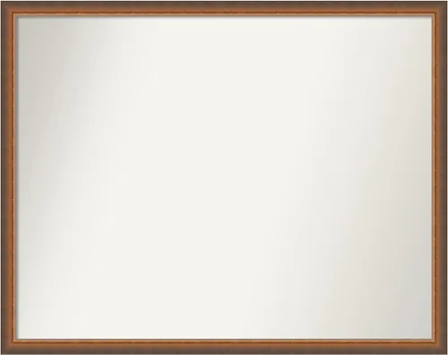 Vista 77 de Amanti Art Espejo de baño de bronce para sobre fregadero, 29 x 19 pulgadas, espejo rectangular de bronce antiguo, marco de madera tradicional