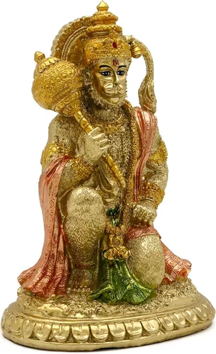 Vista 7 de alikiki Estatua hindú Ramayana Hanuman - 6.1 pulgadas de alto, estatua de dios indio hinduismo, devoto, señor Rama, santuario, altar, decoración