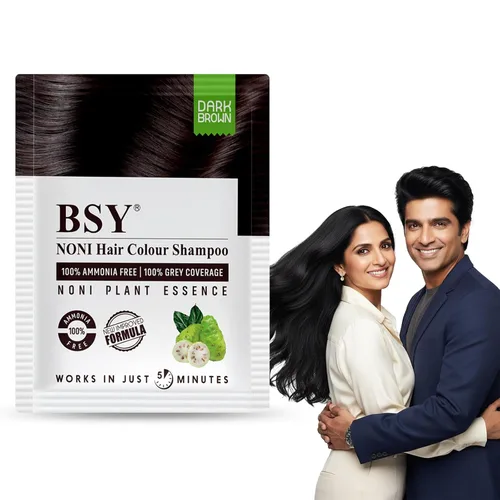 Vista 10 de BSY Noni Black Hair Magic Hair - Champú de color para el cabello (0.4 fl oz x 6 bolsitas) Tinte permanente natural sin amoníaco para hombres