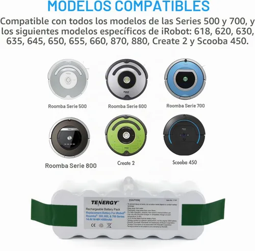 Vista 3 de Batería de repuesto Tenergy para iRobot 500