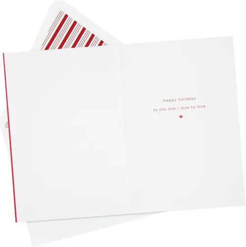 Vista 2 de Hallmark Signature - Tarjeta romántica de vacaciones para tu ser querido (Barra de caramelo de Navidad con corazón)