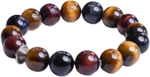 Vista 13 de Pulsera de cuarzo rutilado dorado y cristal curativo de ojo de tigre, diseño de cuentas de energía natural y atracción de riqueza, regalo