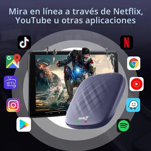Vista 4 de Carlinkit Android 13.0 CarPlay AI Box Adapter, 8GB+128GB Adaptador