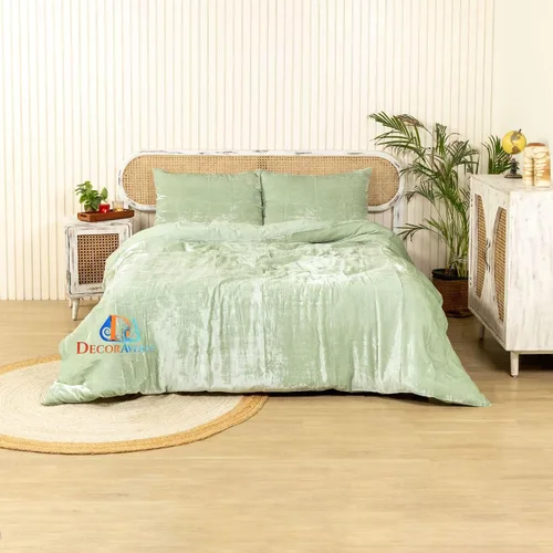 Vista 28 de Funda de edredón de terciopelo sólido ultra-luxe, ropa de cama boho UO, funda de colcha Donna, juego de edredón de 3 piezas, juego de cama de Aqua