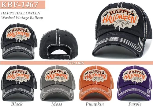 Vista 3 de ScarvesMe Gorra de béisbol de punto desgastado vintage lavado de bruja mala para mujer