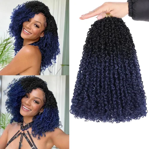 Vista 47 de Unionbeauty - Paquete de 8 trenzas de ganchillo Yanky Twist de 6 pulgadas, 8 paquetes, color negro natural, micro Passion Twist, extensiones