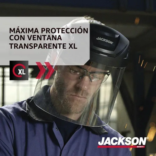 Vista 2 de Jackson Safety F4XP - Protector facial, tinte transparente antivaho para el trabajo, ANSI Z87.1