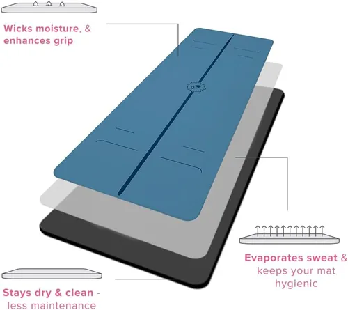 Vista 7 de Liforme Evolve Yoga Mat – Bolsa de yoga gratuita incluida – Sistema de alineación patentado, agarre guerrero, antideslizante, ecológico, resistente