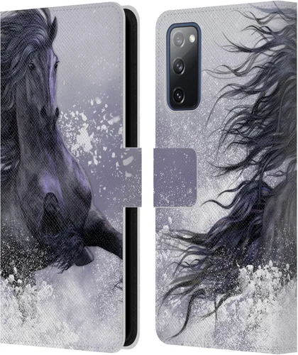 Vista 70 de Head Case Designs Officially Licensed Laurie Prindle A Morgan Christmas Western Stallion Leather Wallet Case Compatible with Samsung Galaxy A07 4G