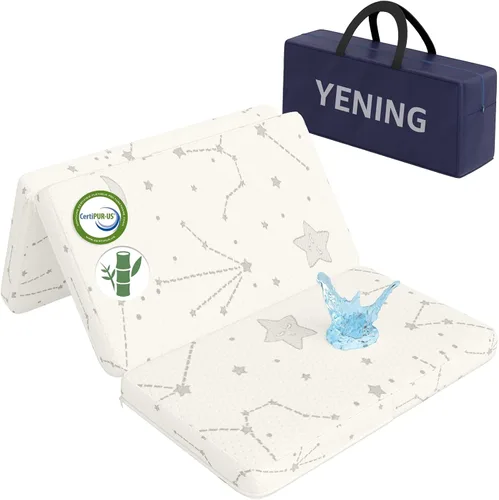 Vista 9 de YENING Colchón plegable de 38 x 26 pulgadas, impermeable, para Pack N Play Matress Topper transpirable