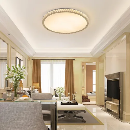 Vista 2 de OUKANING Lámpara de techo LED moderna de cristal, regulable de 11 pulgadas, lámpara de techo de montaje empotrado ajustable para dormitorio
