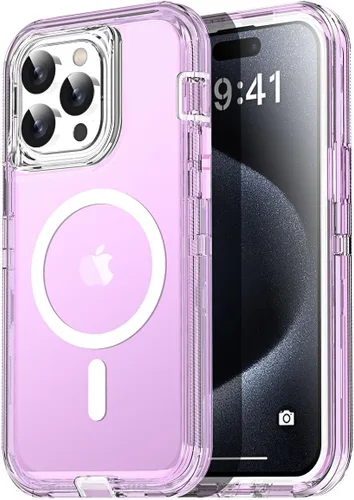 Vista 33 de AICase Funda transparente para iPhone 16e/13/iPhone 14, compatible con MagSafe 3 en 1, resistente protección contra caídas, cuerpo completo, a