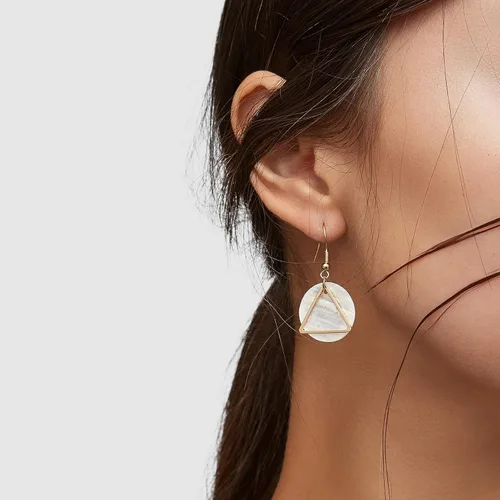 Vista 7 de MECCANIXITY Aro de abalorios triangular, anillo de enlace geométrico con marco triangular para hacer joyas