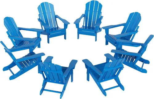 Vista 37 de WO Home Furniture Laguna Silla plegable Adirondack de polietileno de alta densidad, silla para patio para todo tipo de clima, para jardín al aire