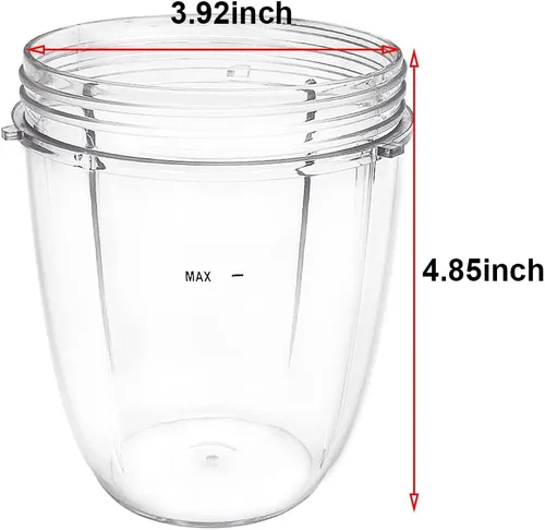 Vista 2 de Vasos de repuesto compatibles con licuadora NutriBullet de 600 W y 900 W (2 tazas de 18 onzas)