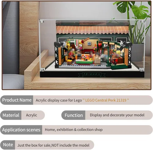 Vista 6 de Vitrina acrílica para Lego Ideas 21319 Central Perk, caja decorativa personalizada para el modelo de bloque de amigos, placa de acrílico
