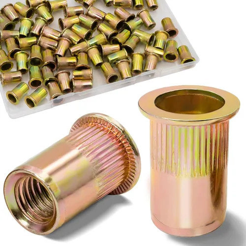 Vista 9 de Tuerca de remache UNC de 1/2 ''-13, 10 piezas de acero inoxidable 304 cabeza plana remache roscado inserto Nutsert