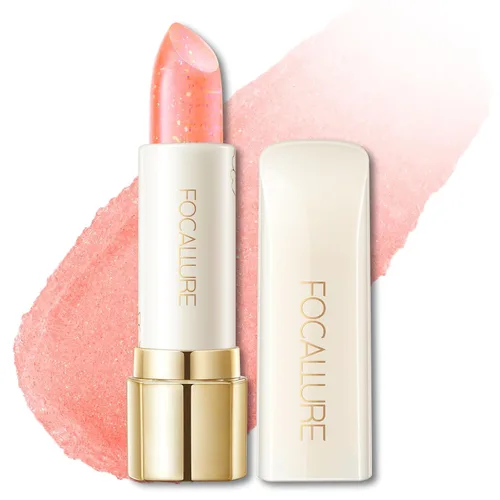 Vista 8 de FOCALLURE Lápiz labial brillante hidratante, acabado brillante perlado, bálsamo labial tintado hidratante con textura cremosa, mancha de labios