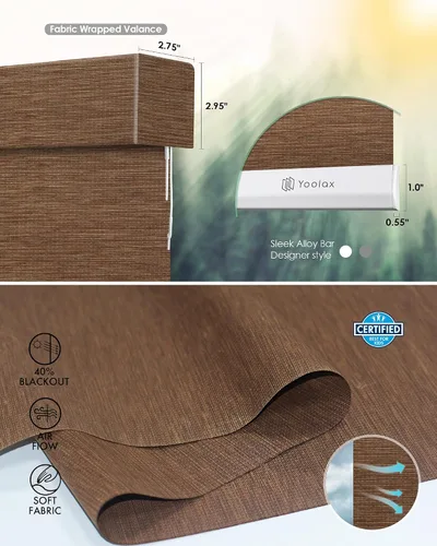 Vista 6 de Yoolax Persianas Motorizadas con Control Remoto, Persianas Inteligentes de Filtrado de Luz que Funcionan con Alexa Google Home, Cortinas Enrollables