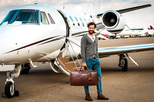 Vista 2 de Aaron Leather Goods - Bolsas de viaje de cuero para hombres y mujeres, de cuero de grano completo, para el fin de semana, para deportes y gimnasio