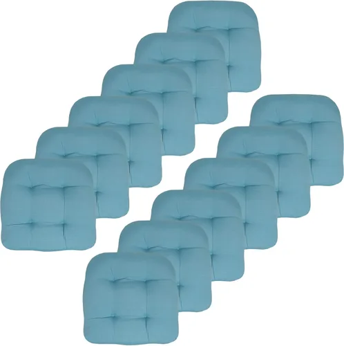 Vista 18 de Sweet Home Collection - Cojines para silla de patio y exterior, almohadillas prémium con relleno grueso y cómodo de fibra, mechones, 19 x 19 Negro