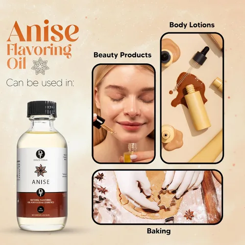 Vista 7 de Dolce Flav Extracto Natural de Anís – 1 Galón Soluble en Aceite Kosher, Sin Azúcar, Aromatizante Concentrado de Anís de Regaliz para Hornear