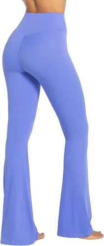 Vista 6 de Sunzel - Leggings acampanados para mujer, sin costuras frontales, pantalones de yoga con control de abdomen, cintura alta cruzada, 28303234 pulgadas