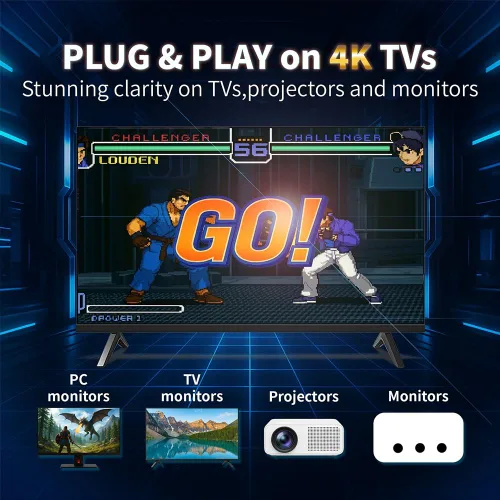 Vista 3 de 2025 Retro Gaming Console Pro - 4K HDMI Plug & Play Game Stick with 20,000+ Classic Games, 64GB Storage, Dual 2.4GHz Wireless Controllers, Supports