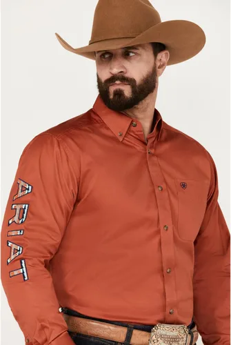 Vista 3 de Camisa ajustada de sarga con logotipo del
