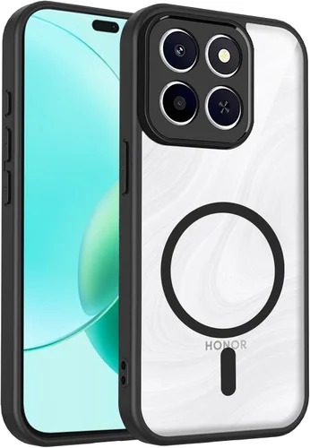 Vista 282 de Funda magnética transparente compatible con Xiaomi 17T, color negro 2 en 1 PC + TPU cubierta de teléfono a prueba de golpes, carcasa protectora