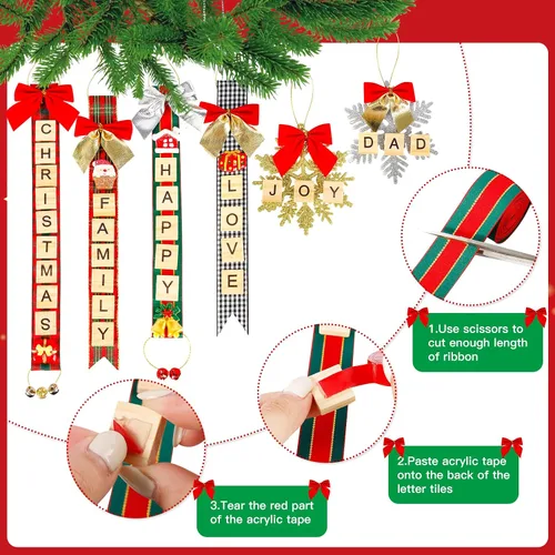 Vista 3 de MGparty 312 Piezas Adornos de Navidad DIY Adornos para Árbol de Navidad Xmas Artes y Manualidades Suministros de Decoraciones para Niños Adultos