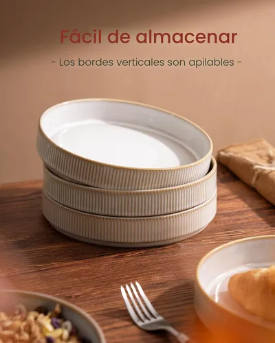 Vista 6 de famiware Star 7.5" Juego de cuencos de pasta, juego de cuencos para ensalada de 4, esmalte reactivo doble, apilable, ideal para tu amigo