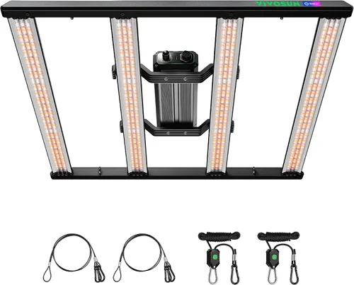 Vista 10 de Vivosun VSFL3000 Luz de Cultivo LED de Barra, Luz de Crecimiento para Plantas de 300W 4 Barras, Plegable y Regulable, Espectro Completo con Luz
