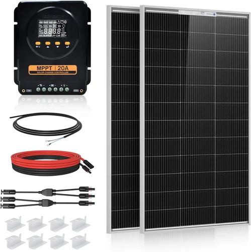 Vista 11 de ECO-WORTHY Kit de panel solar de 100 vatios y 12 voltios para batería de autocaravana, barco, remolque, cabaña de jardín, cobertizo del hogar: panel