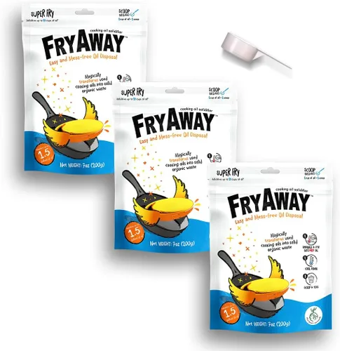 Vista 11 de FryAway Polvo solidificador de aceite de cocina de desecho profundo, 100% a base de plantas, solidifica hasta 8 tazas de aceite por uso