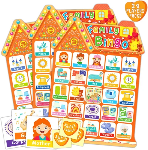 Vista 12 de YTSQLER Tarjetas de bingo de feliz cumpleaños, 24 jugadores, fiesta de cumpleaños, juego de bingo para niños, niñas y adultos, divertido juego